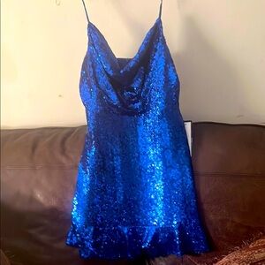 Blue sparkly junior special occasion dress